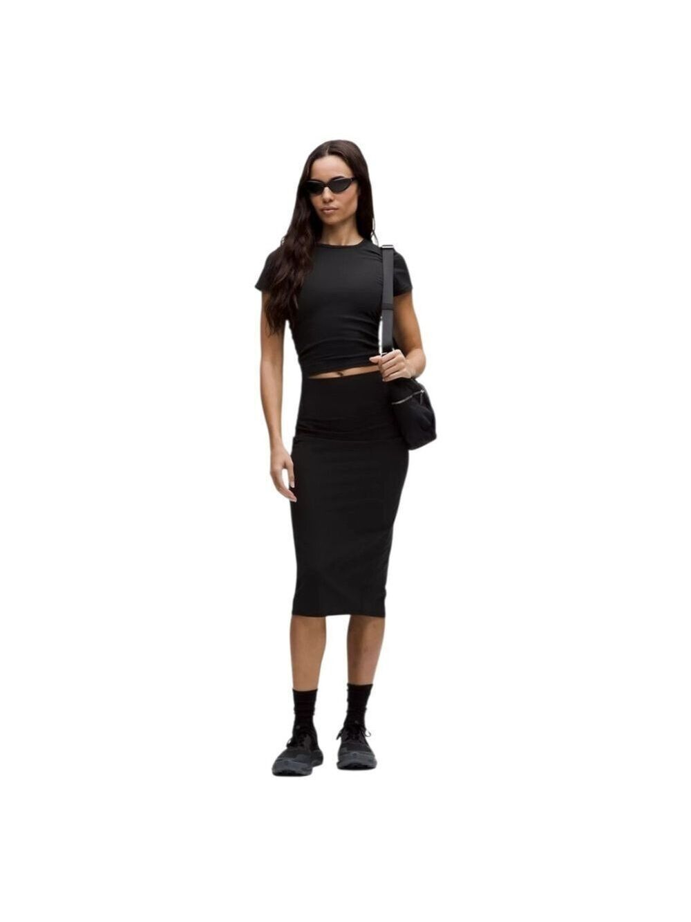 Lululemon Nulu Slim-Fit High-Rise Midi Skirt Black Size 4